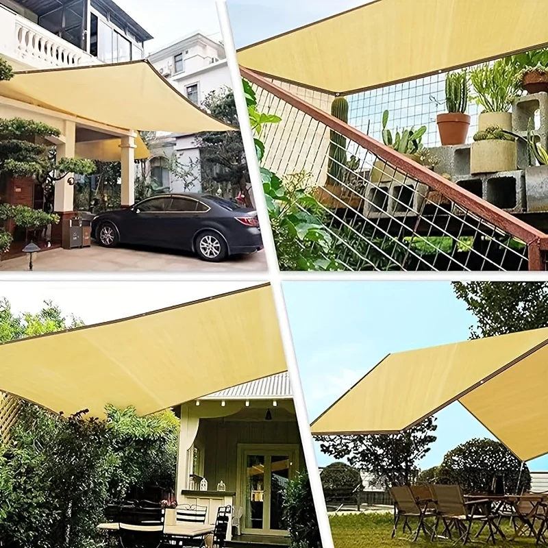 يتميز شبكة مظلة الفناء بتصميم خياطة معزز لضمان المتانة وتوفر حماية الظل ولكن ليس مائيًا