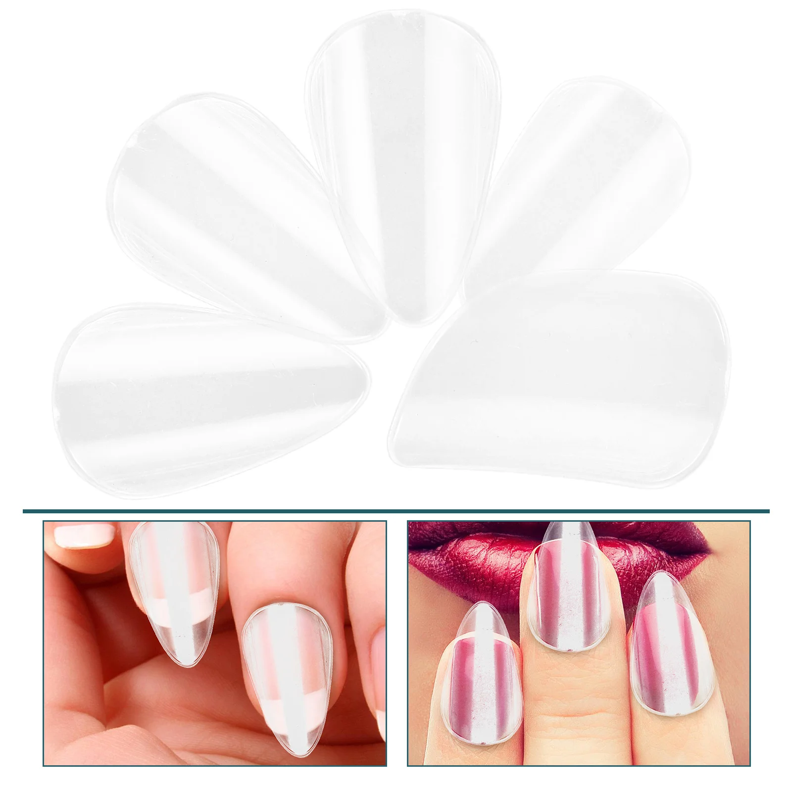 

's Pipa Nails Clear Finger Protectors Guitar Picks for Lute Plectrum Banjo Player