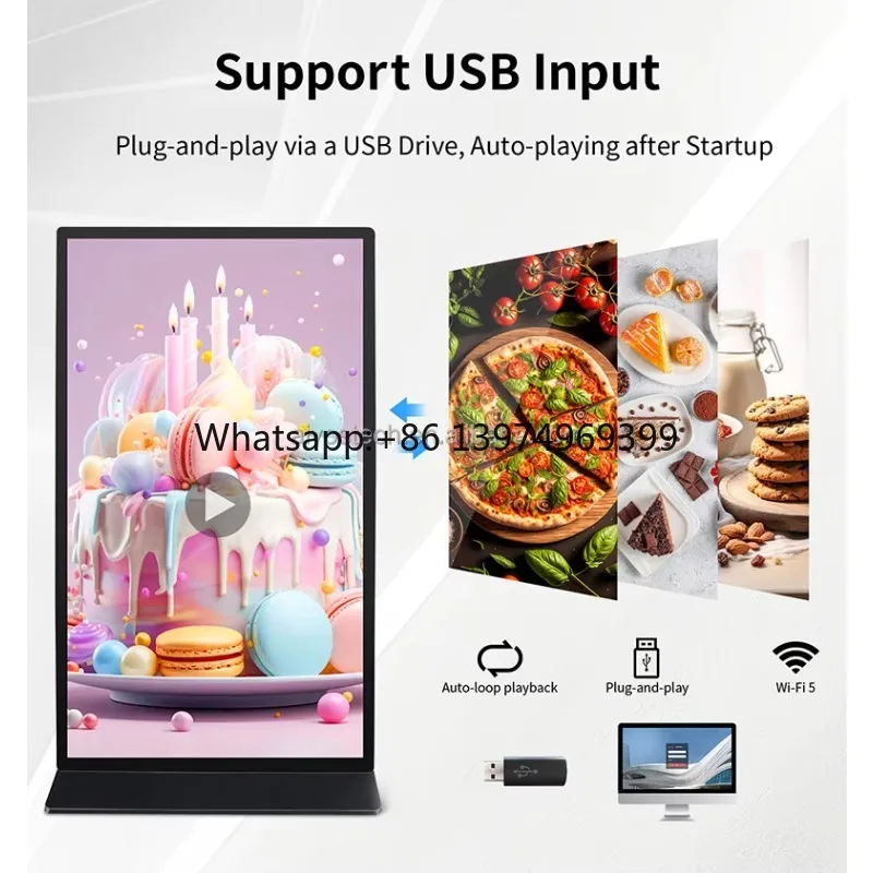 4K Vertical Full Screen LCD Advertising Android Kiosk for Engaging Indoor Ads in Supermarkets Pharmacies&Department Stores