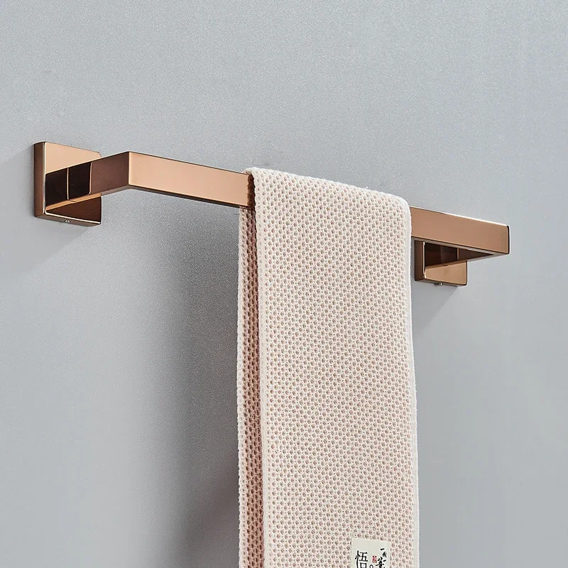 Rose Golden Accessories Set Wall-mounted Stainless Steel Clothes Hook Toilet Paper Holder Towel Bar Bathroom Hardware