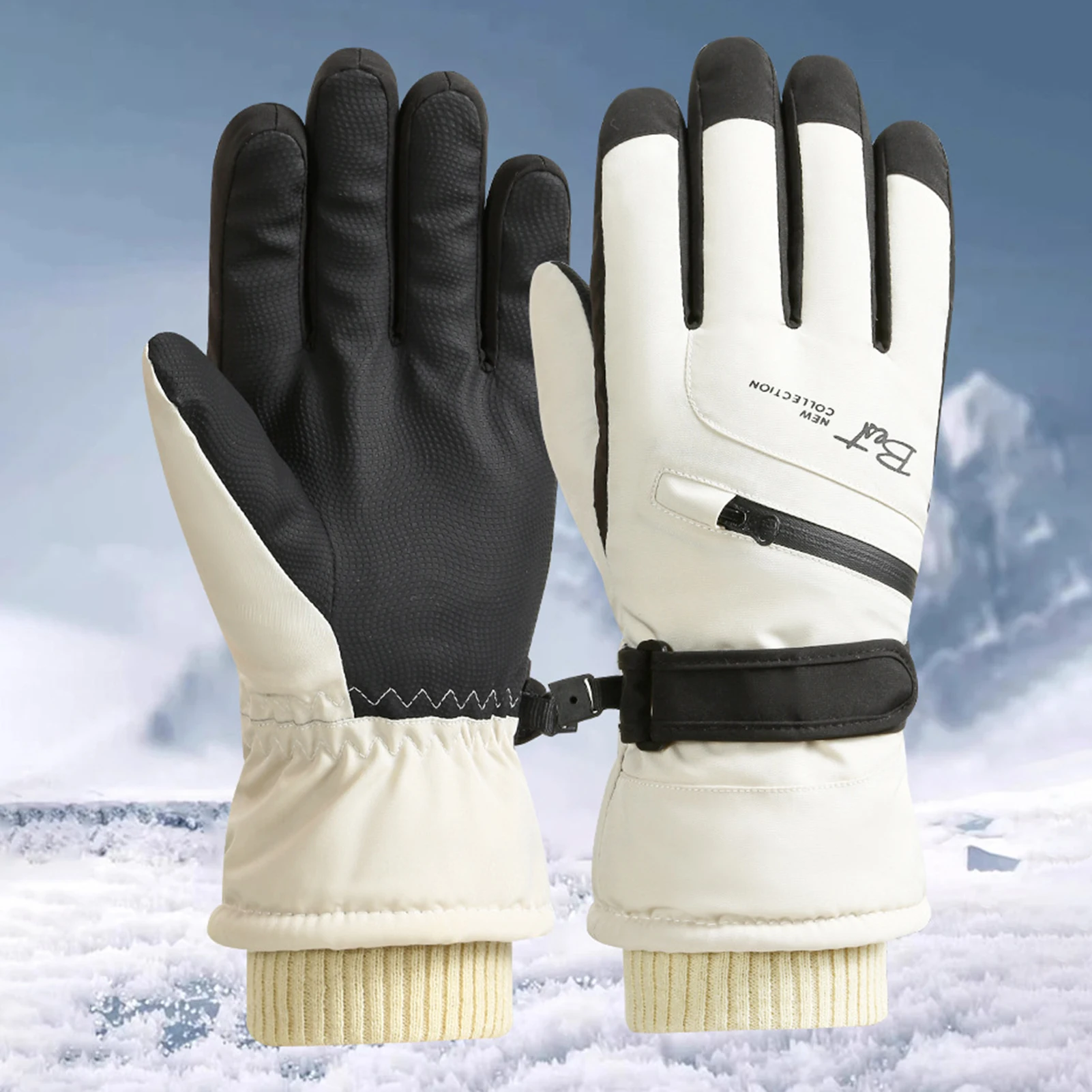 

Ski Gloves Winter Warm Touchscreen Waterproof Snowboard Riding Gloves With Thick Fleece Lining Anti-Slip for Women Men 1 Pair