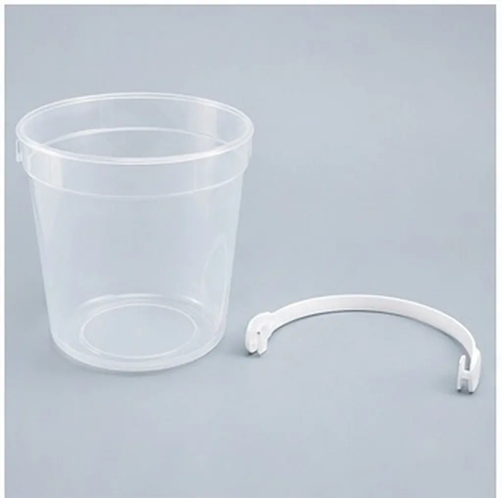 5Pcs Transparent Round PP Brush Washer Bucket Thick Barrel Edge High Bottom Non Breakable Clear Pigment Mixing Painting Tools