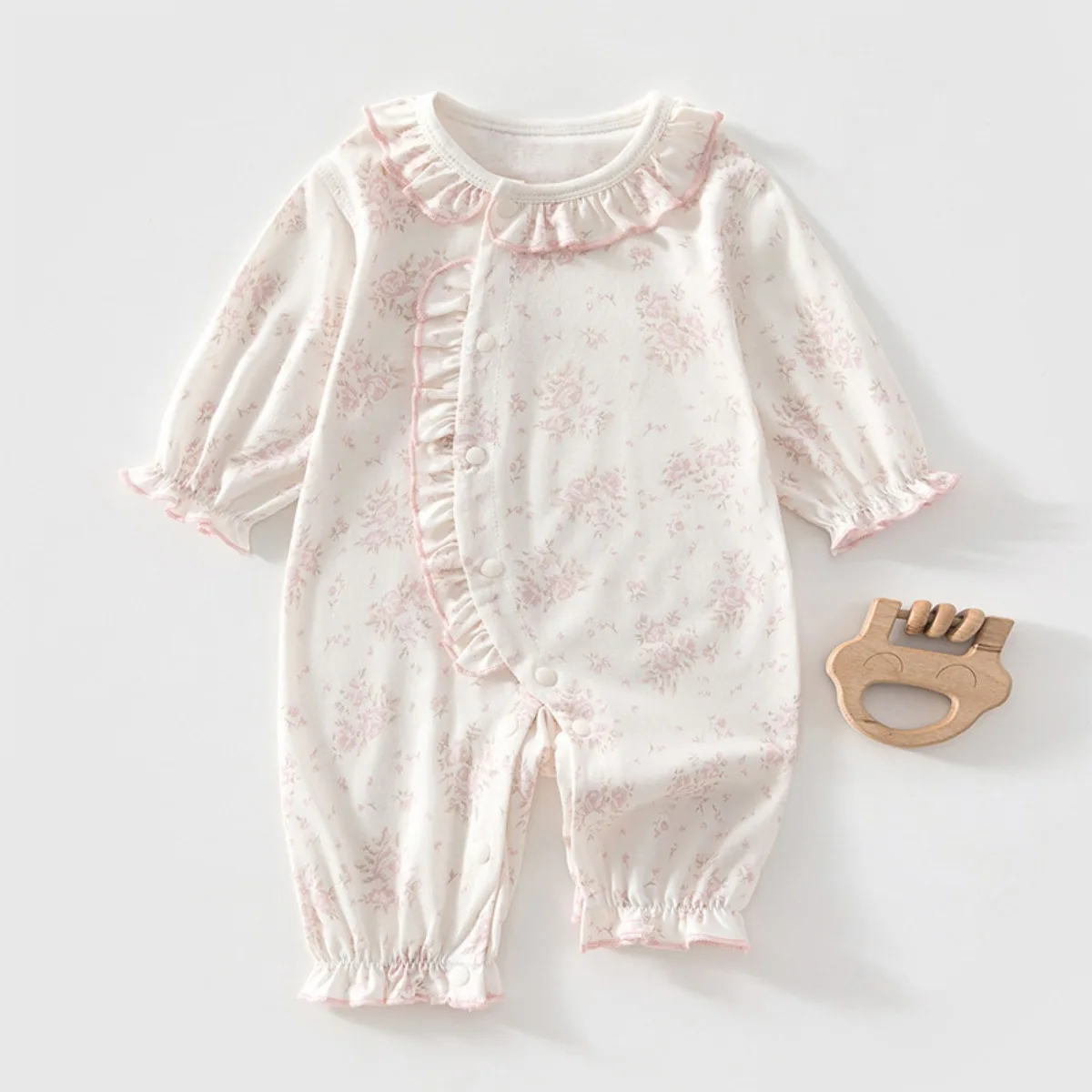 0-18M Toddler Summer Lightweight Princess Jumpsuit Baby Girl Pure Cotton Comfy Romper Newborns Breathable Stylish Knit Onesie