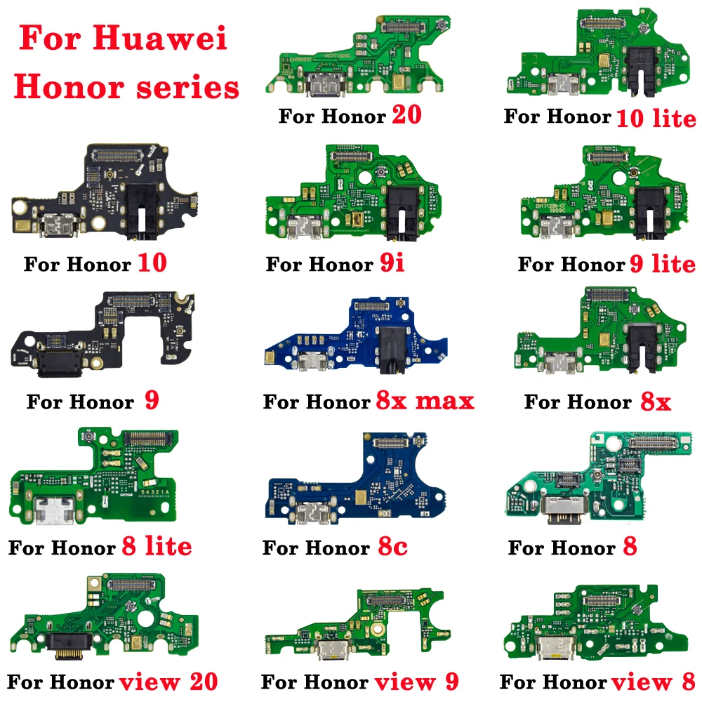 

Pop 1pcs For Huawei Honor 8 9 10 20 Lite 8c 8x Max 9i V8 V9 V20 USB Charger Board Connector Charging Dock Flex Cable Repair Part