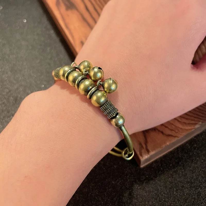 Brass Bell Bangles Bracelet Figurines Home Decor Men Women Jewelry Accessories Copper Bracelets Miniatures Decoration Crafts