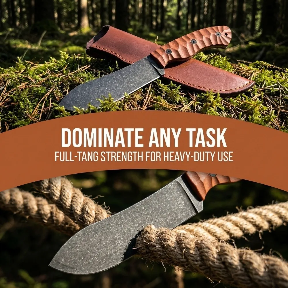 Potable EDC Mountain Adventure Rock Climbing Knife Hiking Fishing Camping Portable Knives Outdoor Fixed Knife Daily Cutter Gift