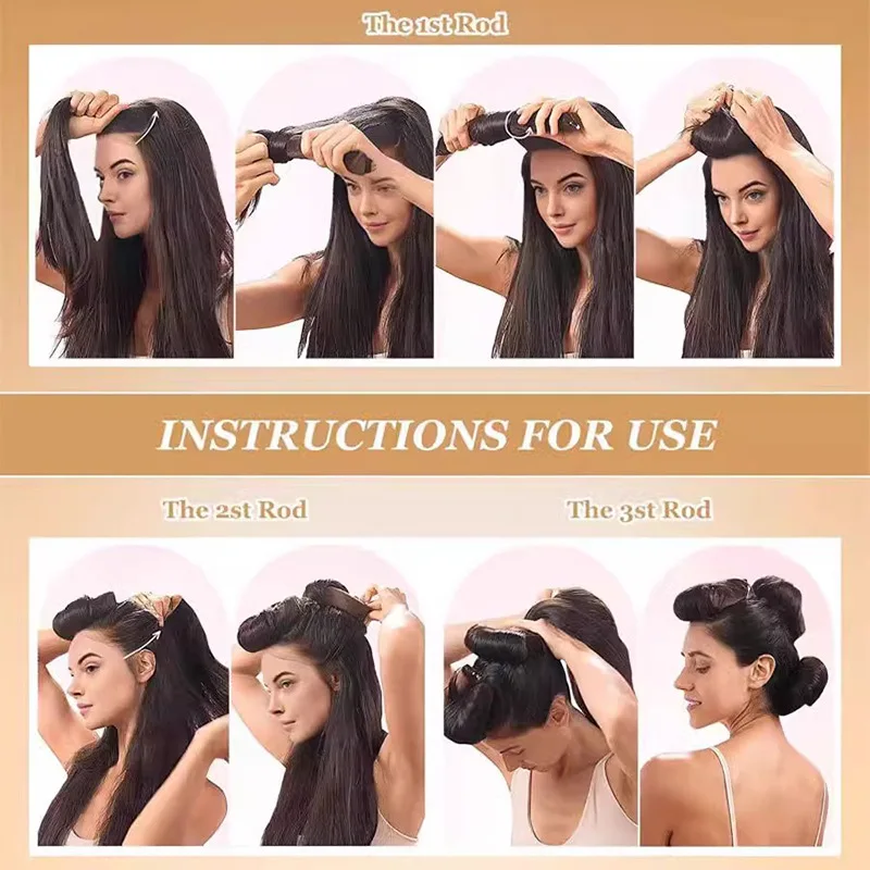 5 stücke Heatless Curling Eisen Stirnband Mit Schlaf Kappe Weiche Curling Eisen Schlafen Curler Styling Werkzeug – Detail 2