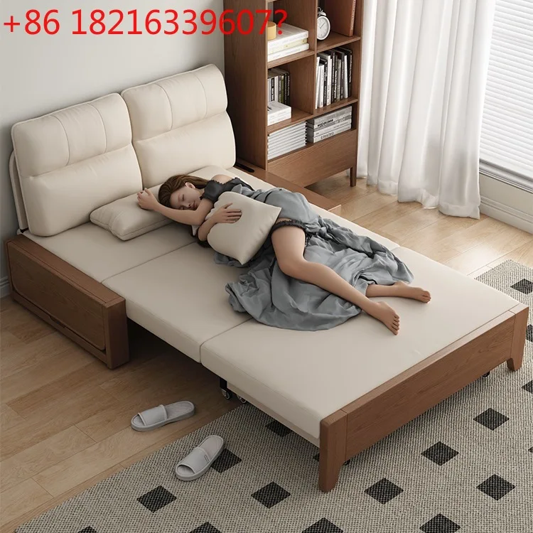

Folding sofa bed dual-purpose living room foldable 1.5 meters double sofa variable bed solid wood