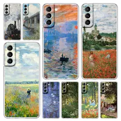 Claude Monet Impressionist Arts Phone Case For Samsung Galaxy S23 Ultra S22 5G S20 S21 FE 5G S10E S9 S8 S10 Plus Clear Cover