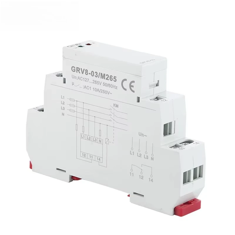 GRV8-03 M265 3P+N Monitoring Voltage Relay 3 Phase 4 Wires Control Relay 10A 220V