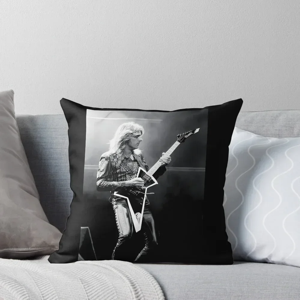 Glen Tipton - Judas Priest - BW Photograph Throw Pillow Decorative Cushions Pillow Cases pillow