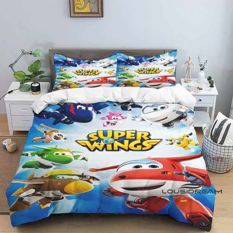 

Cartoon Super Wings Bedding Set Cute 3D Printing Home Decoration Boy Girl King Size Bedding Set Quilt Cover Pillowcas