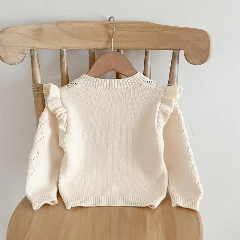 2026 Autumn New Baby Girl Long Sleeve Knitted Coat Girls Cute Flower Sweater Toddler Casual Cardigan Baby Clothes