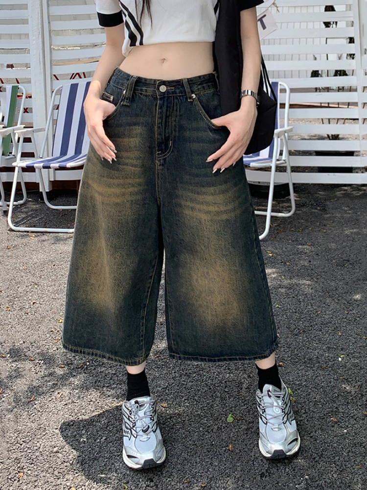 Aesthetic Chic High Waist Wide Leg Pants Women Fashion Designer Thin Loose Baggy Pant Female Retro Casual Wash Natural Trousers