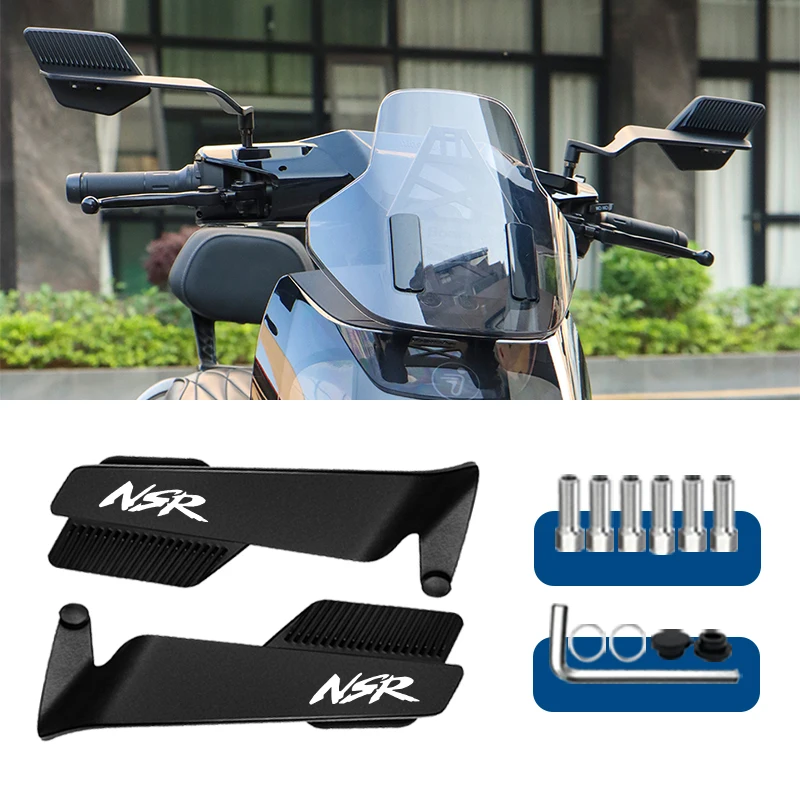 مرآة كبيرة لأجنحة السطح مرآة الرؤية الخلفية للدراجة النارية لشعار NSR NSR125 NSR250R NSR 125 250R NSR500 NSR50 #1