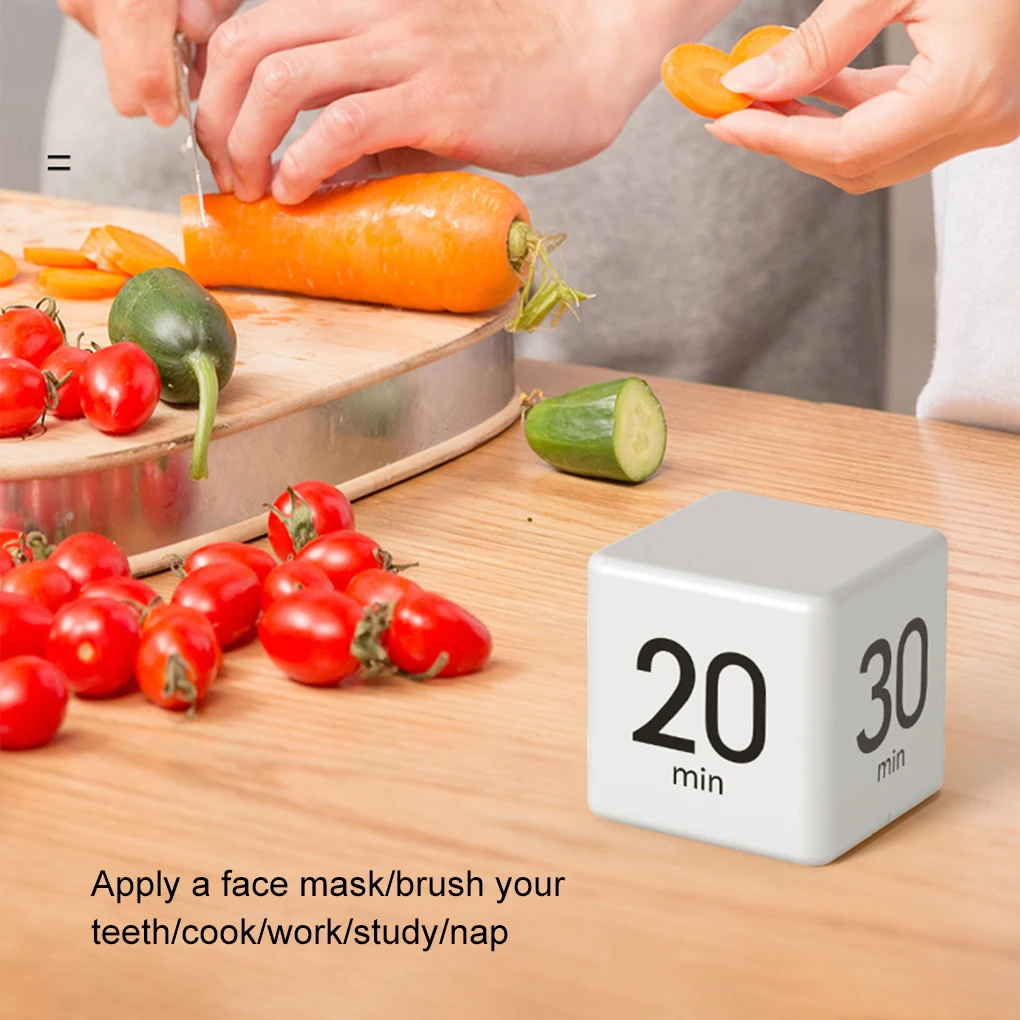 New Cube Timer Gravity Sensor Flipping LED Display 4 Preset Time Dual Modes Countdown Cooking Study Mini Digital Timer