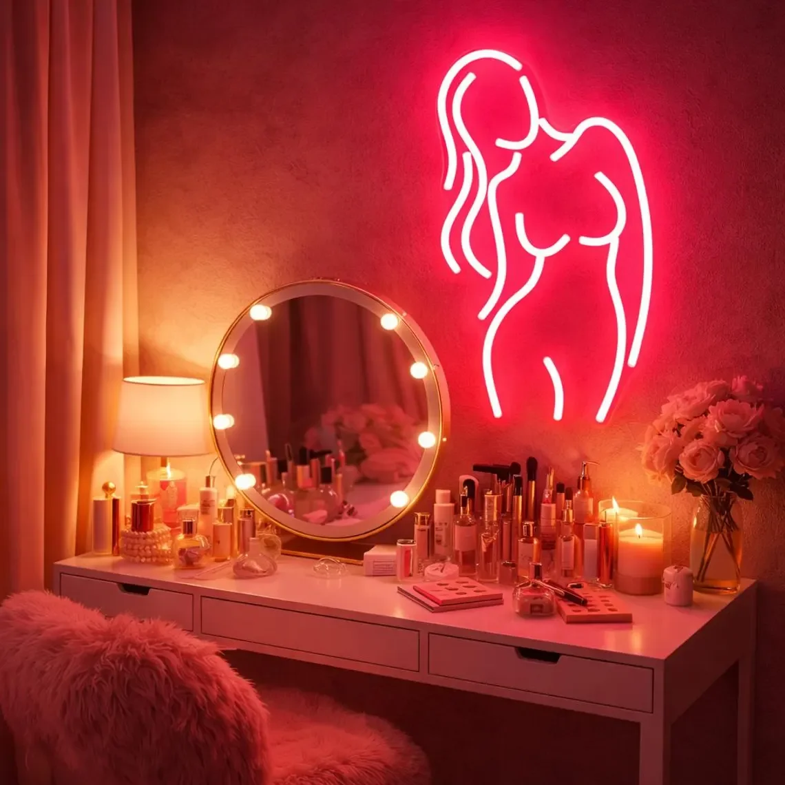 Woman Neon Sign, Body Silhouette Sign, Bedroom Bar Art Wall Decor Man Cave Sign