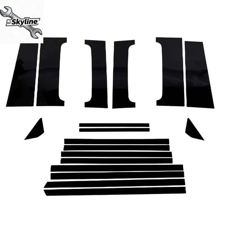 For 4 Door 2021-2023 Car Pillar Posts Trim Kit Anti Scratch B Pillar Molding Cover Center Window Stickers Component