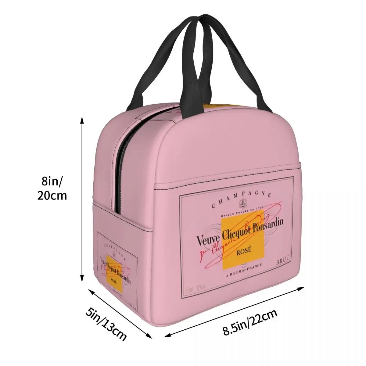 Sacchetti per il pranzo isolati rosa Champagne a tenuta stagna Veuves clicquot Lunch Container borsa termica Tote Lunch Box Office Food Storage Bag