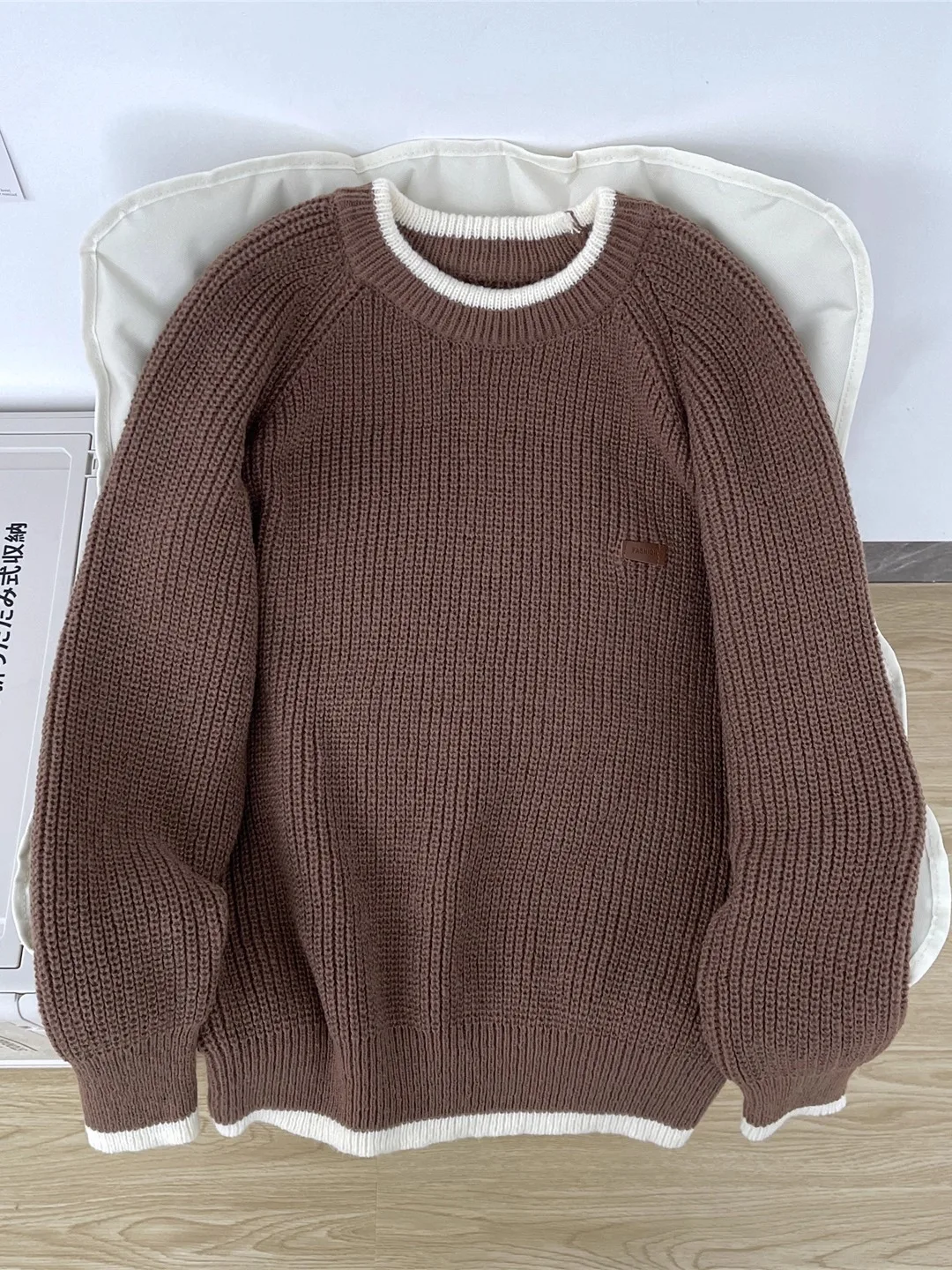 

Шикарный цветной свитер с круглым вырезом, женские винтажные вязаные топы с буквами, осень-зима, повседневные пуловеры с длинными рукавами