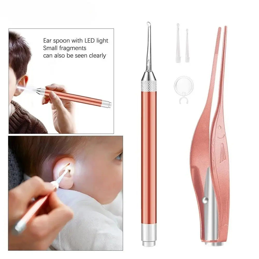 With 5x Magnifying Glass LED Luminous Ear Scoop Gentle Cleaning Multi-Use Ear Tweezers Safe Design Ear Pick For Adult Children