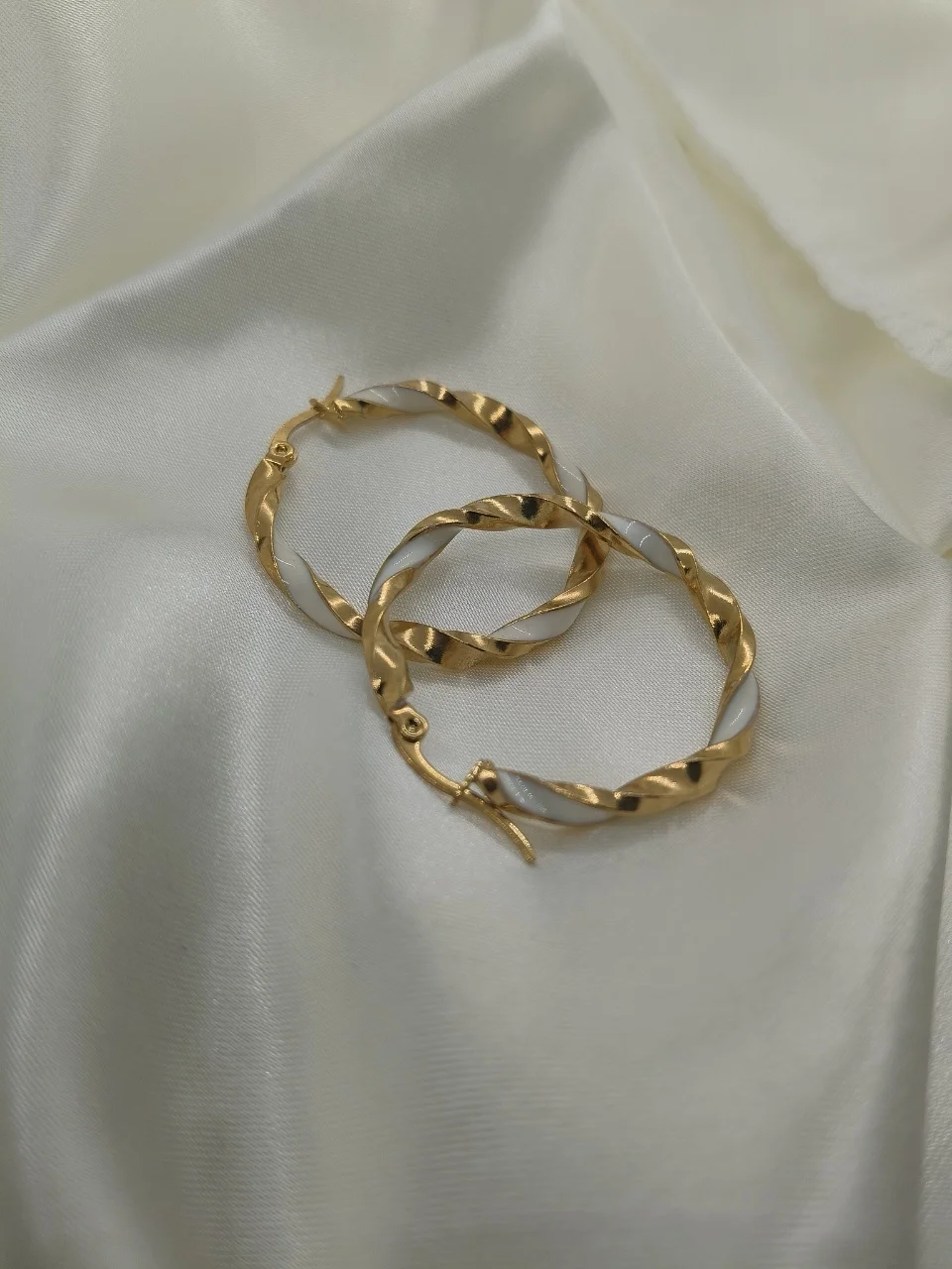 Multi Colors Twisted 316L Stainless Steel 30mm Hoop Earring Red/Green/Black Enamel Ear Buckle/Hook Waterproof Jewelry For Women