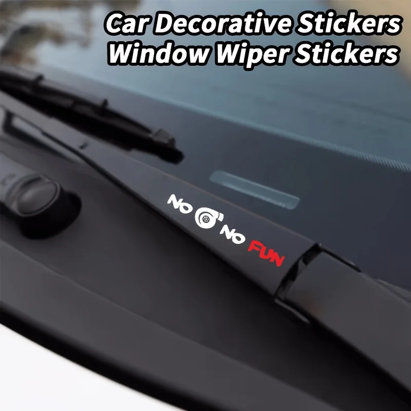 

1set "No Snail No Fun" Matte Vinyl Sticker Waterproof Decal for Car Windshield Wiper Body Scratch Cover