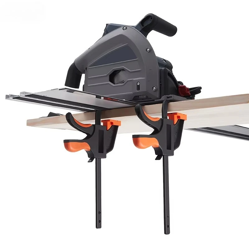 

Adjustable Track Saw Clamps Secure & Stable Grip for a Wide Range Guide Rails Inch Measurement System 50kg Load Capacity