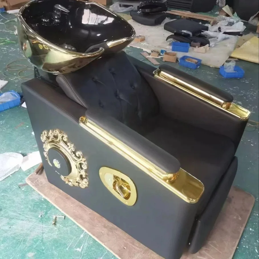 !@！@Electric Modern Salon Shampoo Chair & Bed for Barber Shop Hotel Hospital Use Ceramic Basin Waterproof Customizable Colors