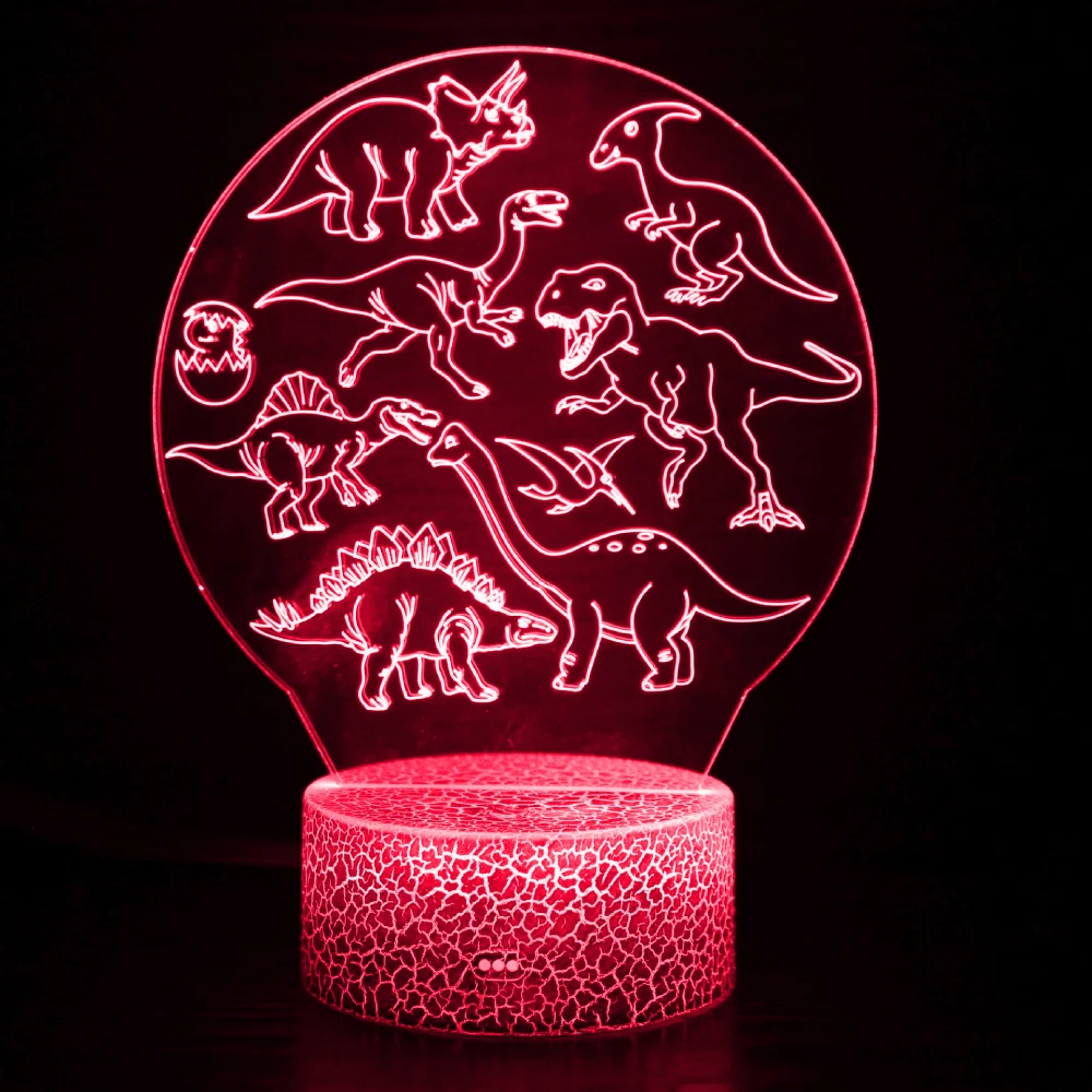 Nighdn Dinosaur Lamp Toys for Kids 7 Colors Changing Acrylic Dinosaur Night Light Christmas Birthday Gifts Bedroom Decoration