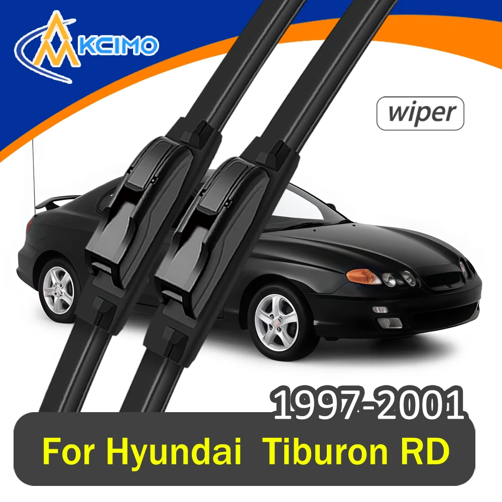 

2-Pack Set Front Wiper Blades For Hyundai Tiburon RD 1997-2001 All-Season Rubber Windshield Wipers Easy Clip Installation