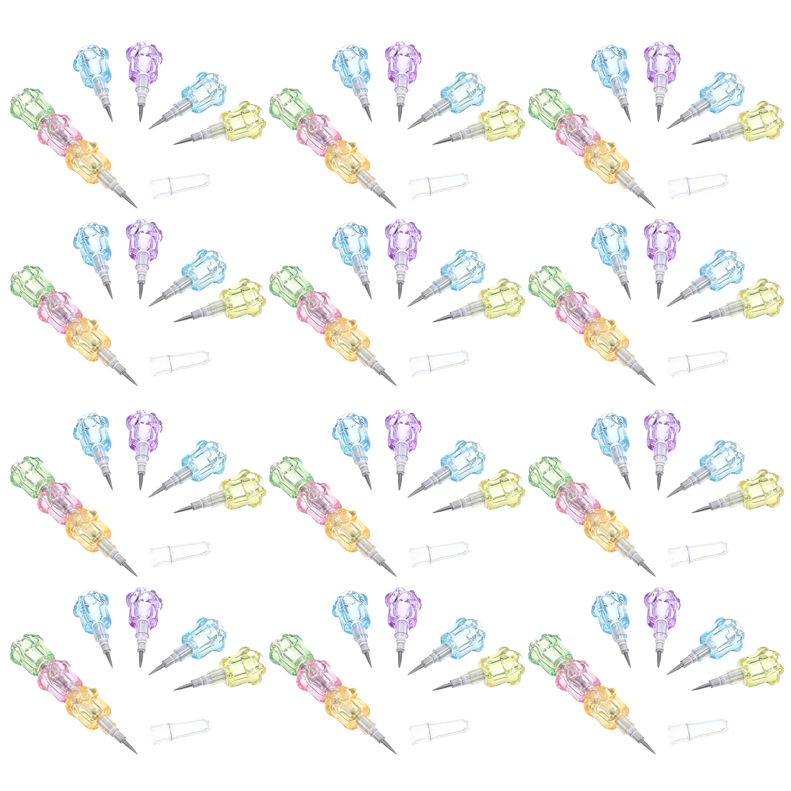 20Pcs Pencils Stackable Cat Paw Design Non-Sharpening Replaceable Tip Writing Drawing Kids School Stationery Supplies Party