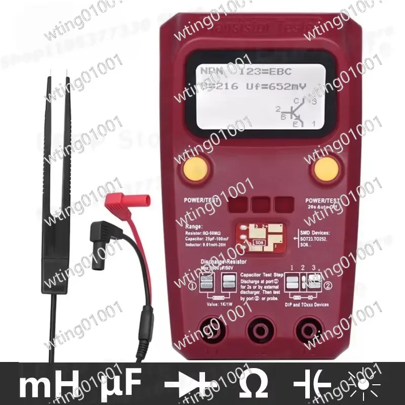 for Transistor Tester Measures Resistance Inductance Capacitance Diode Electronic Components Multifunctional Device