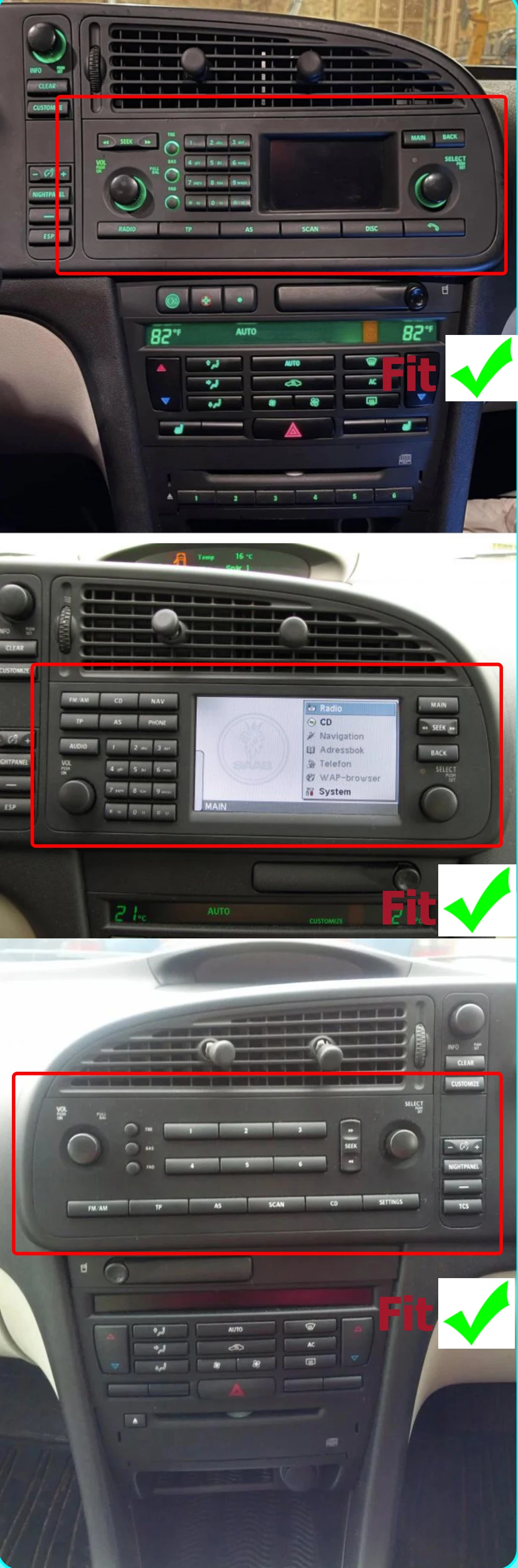 WITSON OEM Style CarPlay For SAAB 9-3 93 2003-2006 Android Multimedia 9 inch Auto Stereo Radio GPS Android Auto WIFI