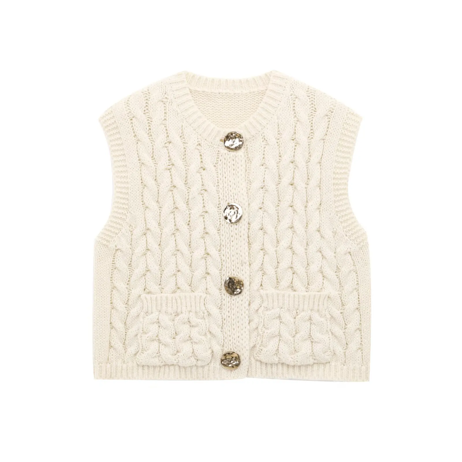 

JNLEAOG мочный вязаный жилет женский весенний новый дизайн с закрученными золотыми пуговицами игольчатый жилет прямая трубка pe