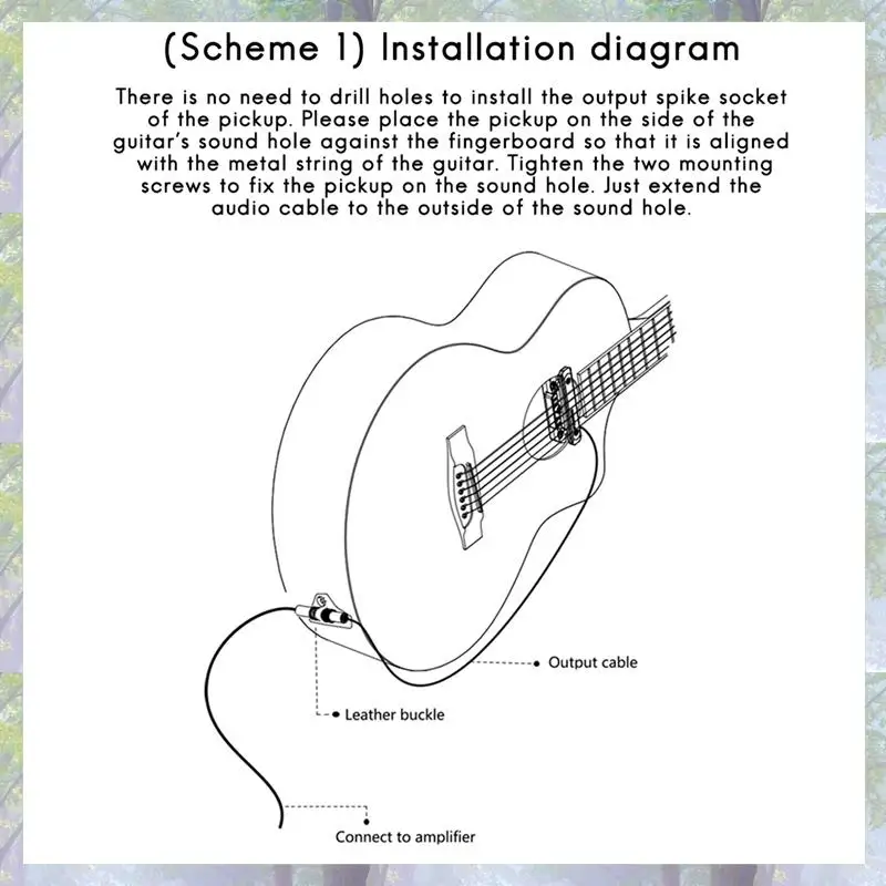 2X DOUBLE X0 Gitarren-Tonabnehmer, Vorverstärker, Schallloch-Tonabnehmer mit Lautstärke- und Klangregelung für Akustikgitarren-Musikinstrumente, 5