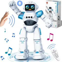 VATOS RC Robot Toy for Kids Smart Talking Voice Remote Control Robot Gesture Sensing Emo Robot Toy for Boys Girls Birthday Gift