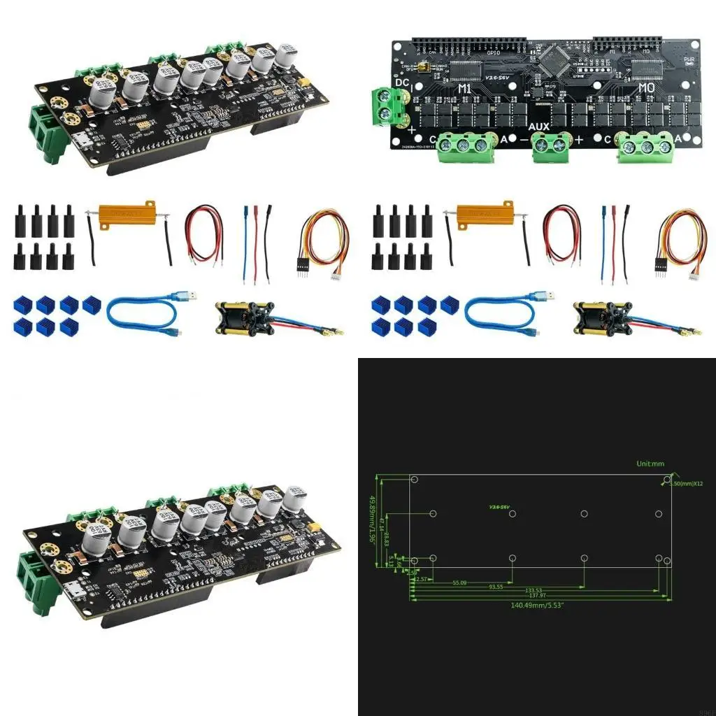

896F 56V with X2212 Motor FOC BLDC Servo Double Motor Controller Board
