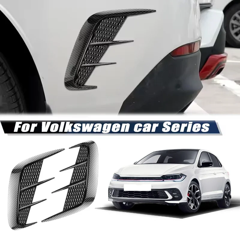 Carbon Fiber Car Fender Trim Car Sticker Shark Gills Simulation Side Intake Body Sticker Accessories For Volkswagen Car Series