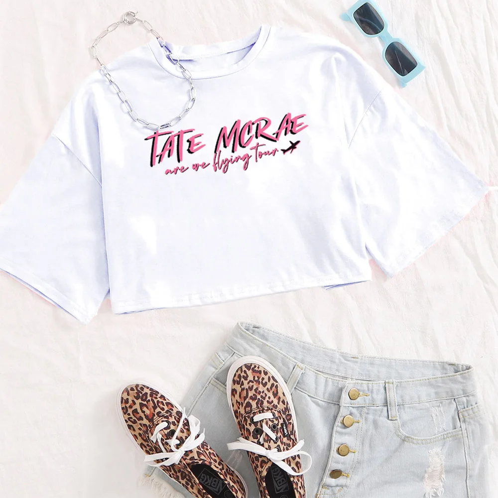 

Tate McRae Are We Flying Tour Cropped T-Shirt Tate McRae Shirt Gift for Her O-Neck Crop Tops