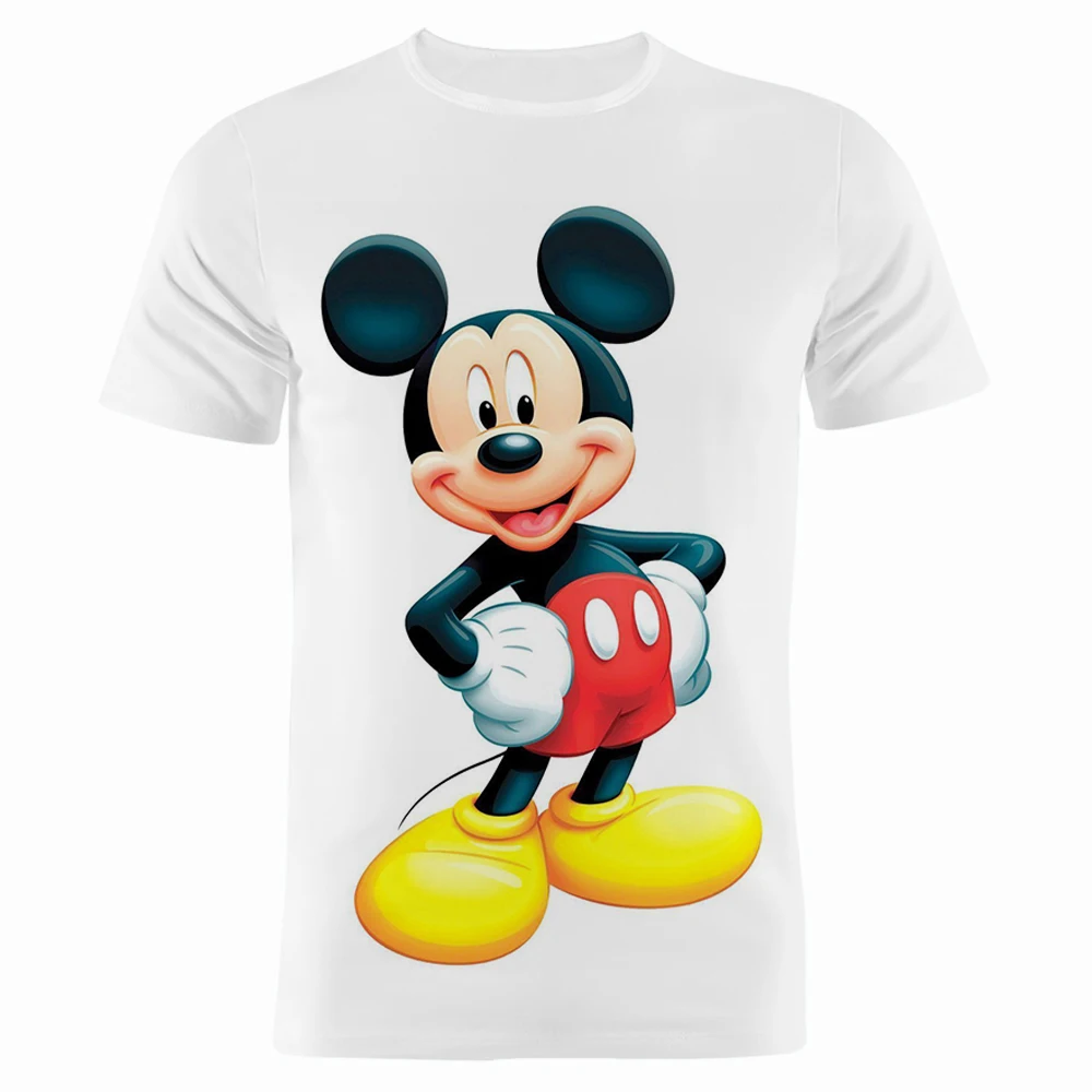 Round Neck T-shirt men\'s Summer Disney Mickey Mouse Cartoon Animation 3D Printing men\'s short-sleeved Street Trend T-shirt