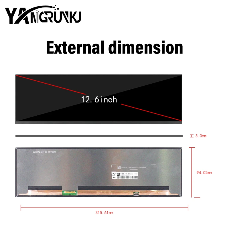 BOE 12.6 Inch NV126B5M N42 LCD Panel with Type C HDMI Driver Board Touch Screen for DIY Portable Monitor