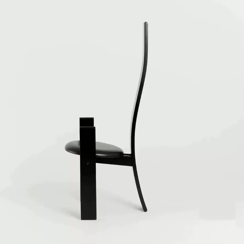 Medieval high-back sculpture chair, designer art dining chair