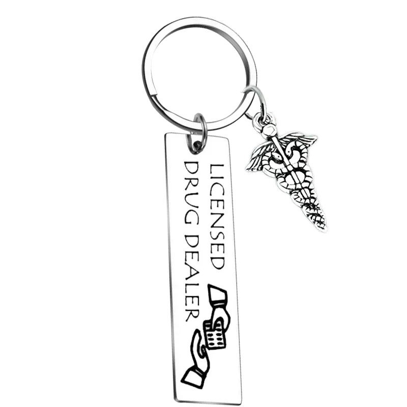 Cute Funny Pharmacist Keychain Pendant Pharmacist Gift  Key Chains Pharmacy Nurse Gift Pharma Med School Graduation Gift