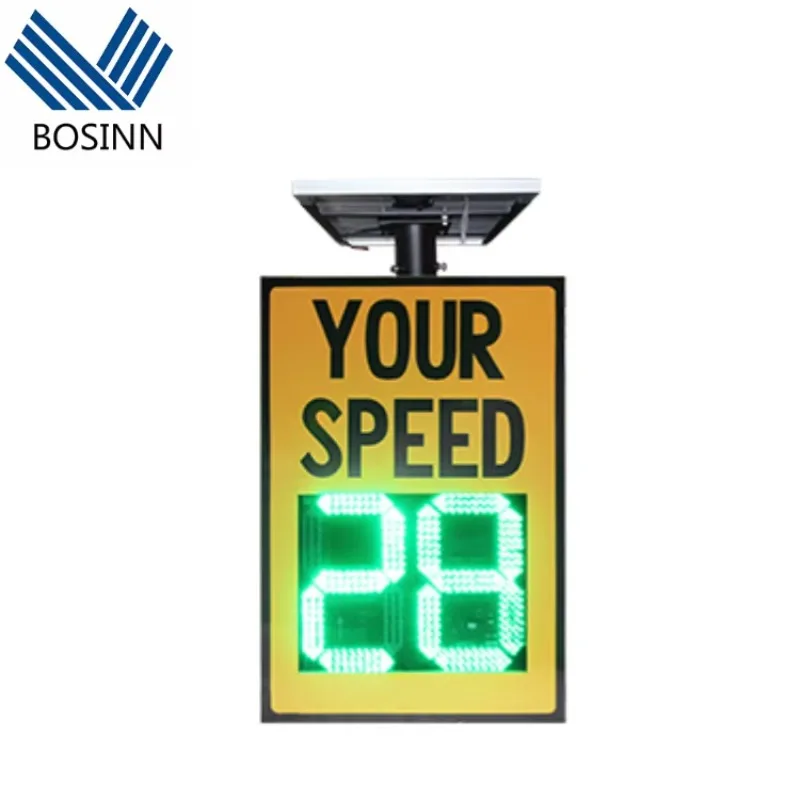 Solar Radar Traffic Sign Highway Car Trailer Speed Limit Sign Velocity Measure Smart Lighting Memory Screen Sign