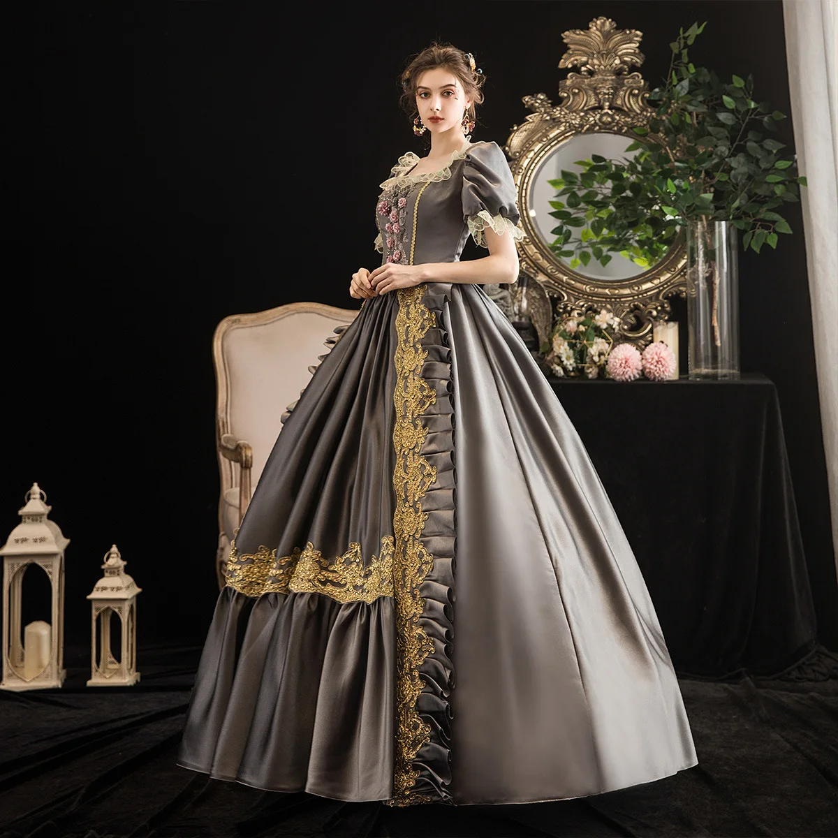 Cenerentola Aristocratica Principessa Europea Abito da Spettacolo Spettacolo Festa Trucco Studio Foto Passerella Palazzo Uniforme 상...........