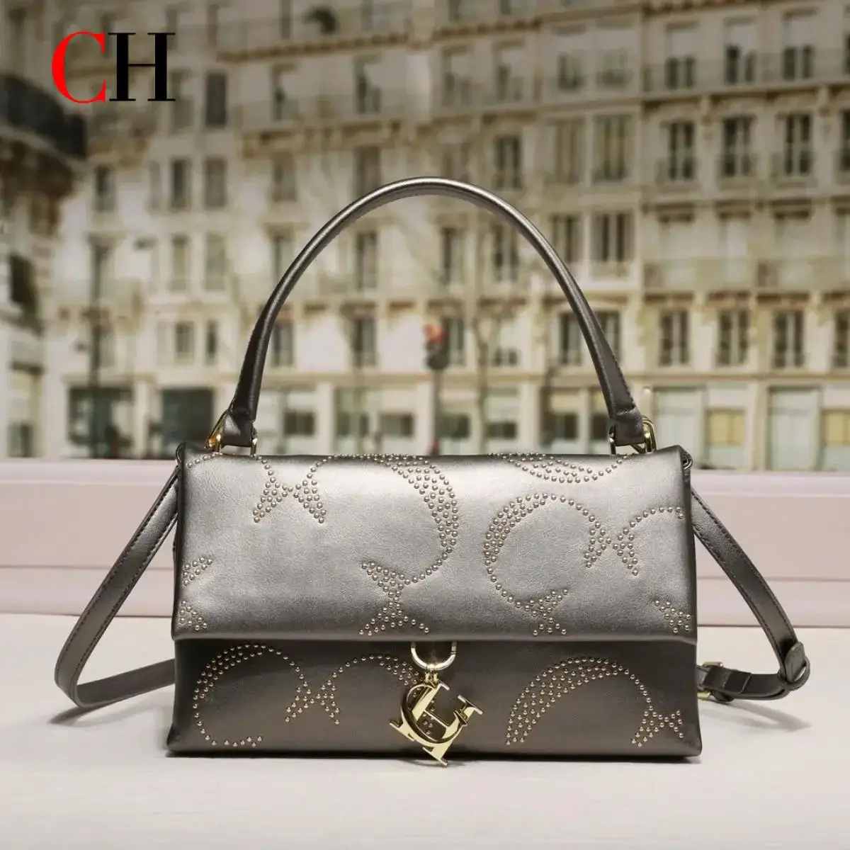 

CH Fashionable Ladies Messenger Bag Crossbody Shoulder Purse Women's Leather Handbag Classic Casual Style Women's Crossbody Bag