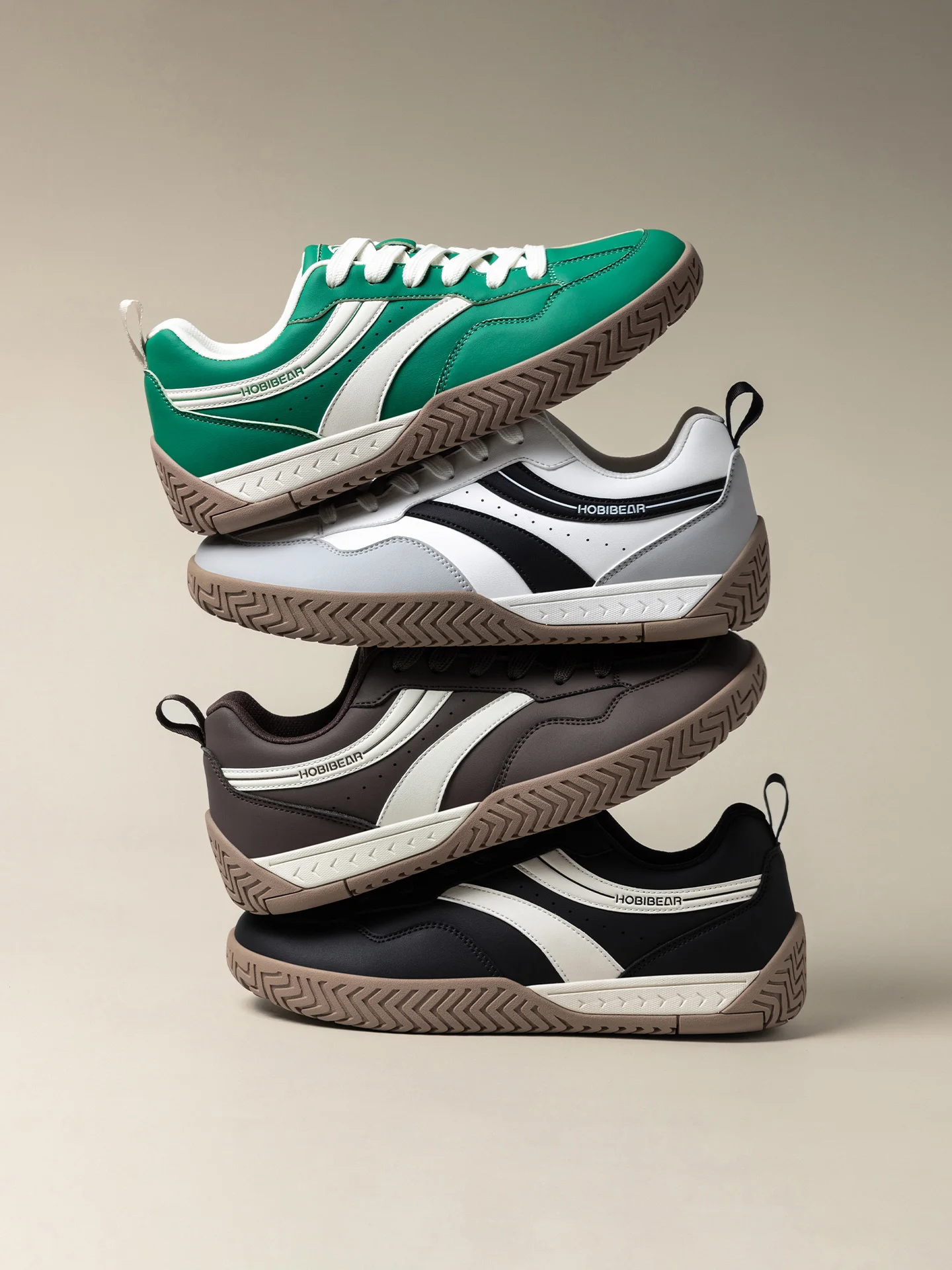 HOBIBEAR Sneakers mit breiter Zehenbox, Unisex, Kunstleder, Walkingschuhe, Retro, bequem, leicht, rutschfest, Schnürschuhe – Detail 1
