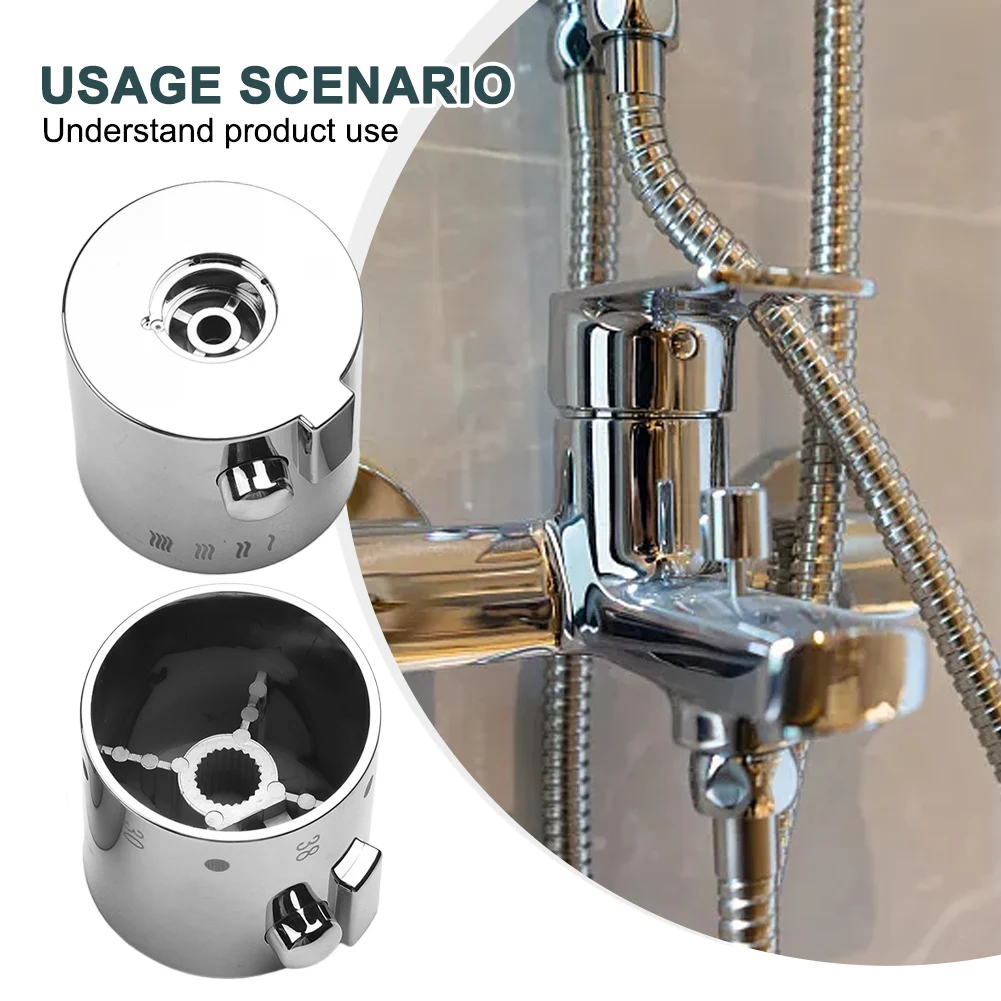 

1 Pair Shower Temperature Control Handle Knob Chrome Thermostatic Handle Bathroom Faucets Thermostats Accessories