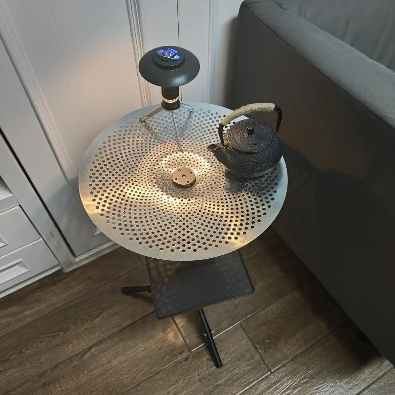 

FashionCommercial Lightweight Round Table Outdoor Removable Backpacking Supplies Folding Camping Table Aluminium Portable